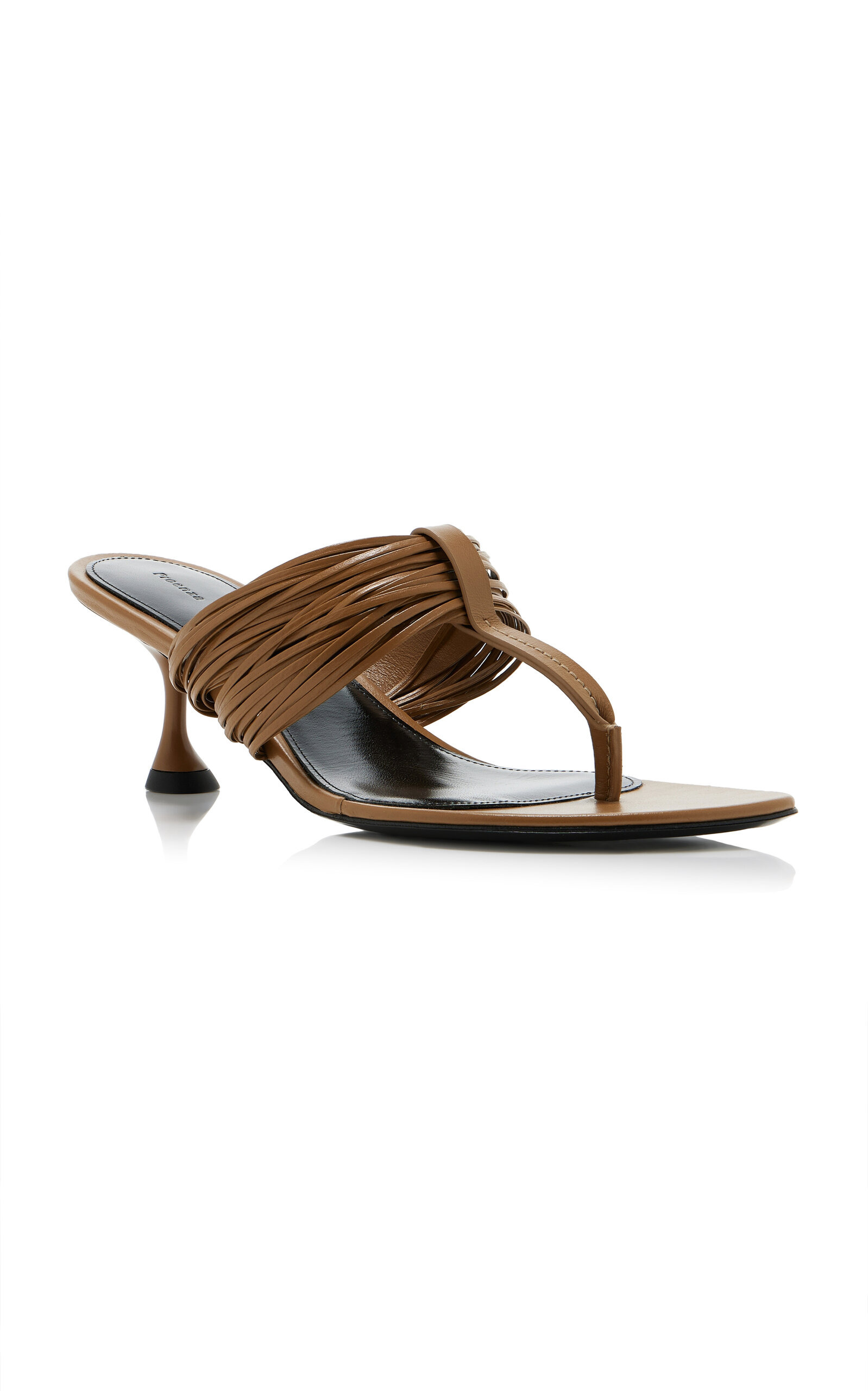 T-Strap Leather Sandals neutral - 4