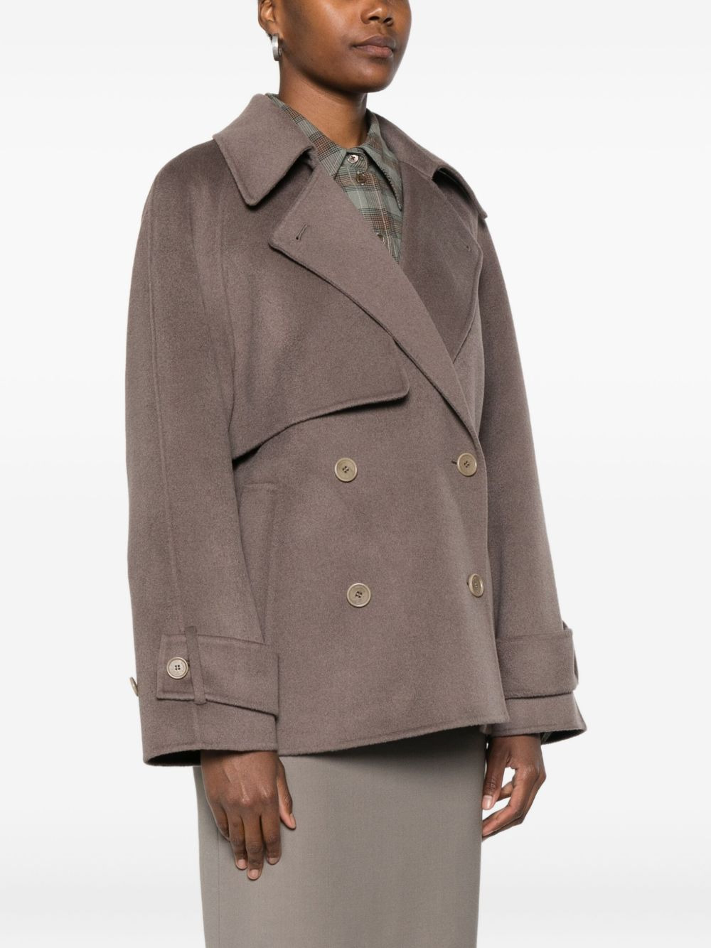 double-breasted wool coat - 3