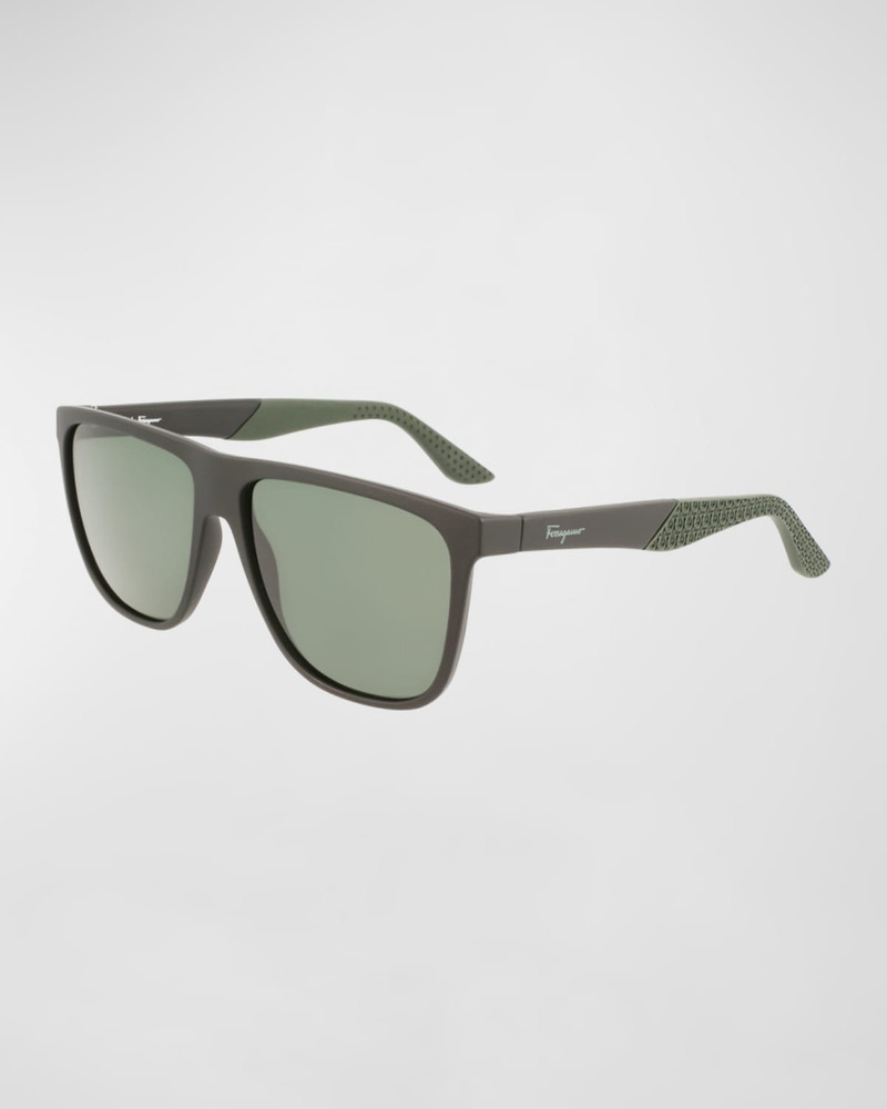 Men's Gancini Flat-Top Navigator Sunglasses 3