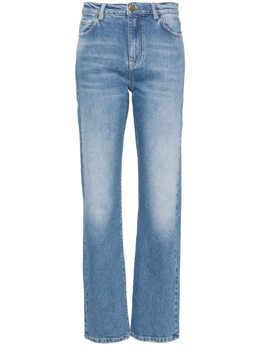 high-rise straight-leg jeans - 1