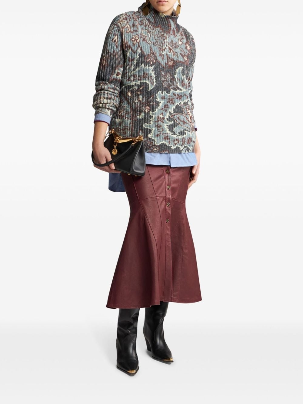 floral-print wool sweater - 2