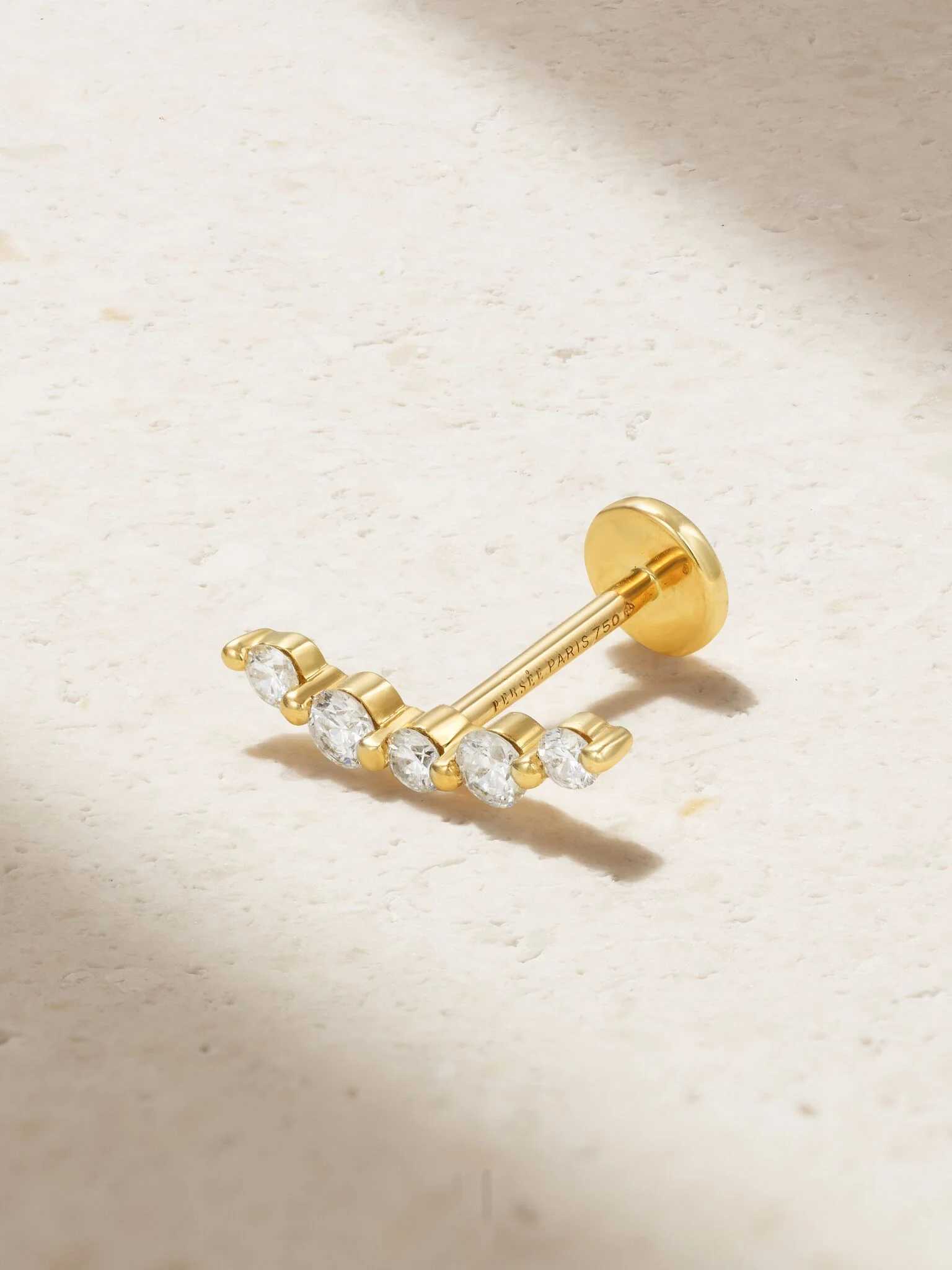 18-karat gold diamond single earring Gold - 1