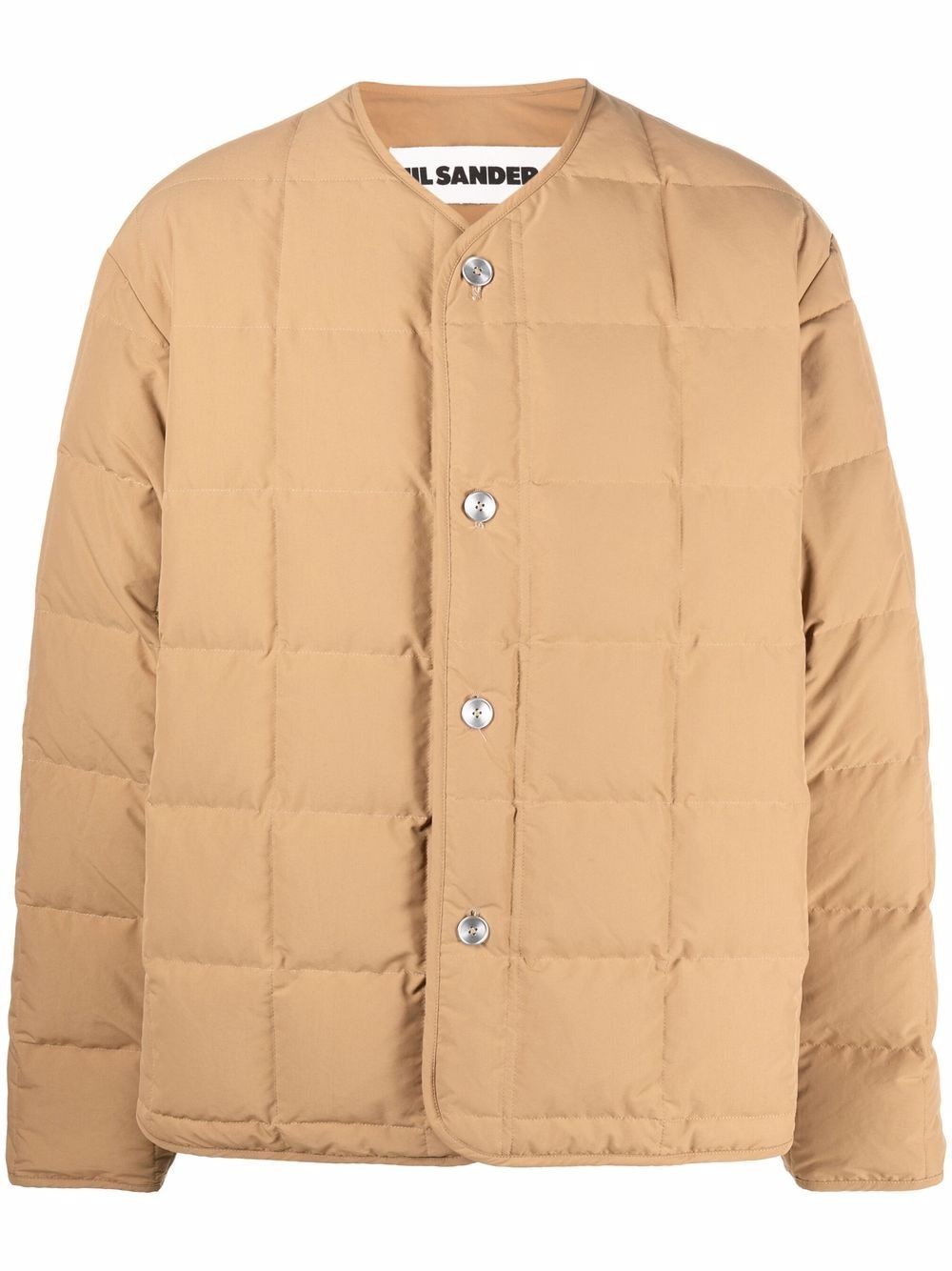 quilted-finish padded coat - 1