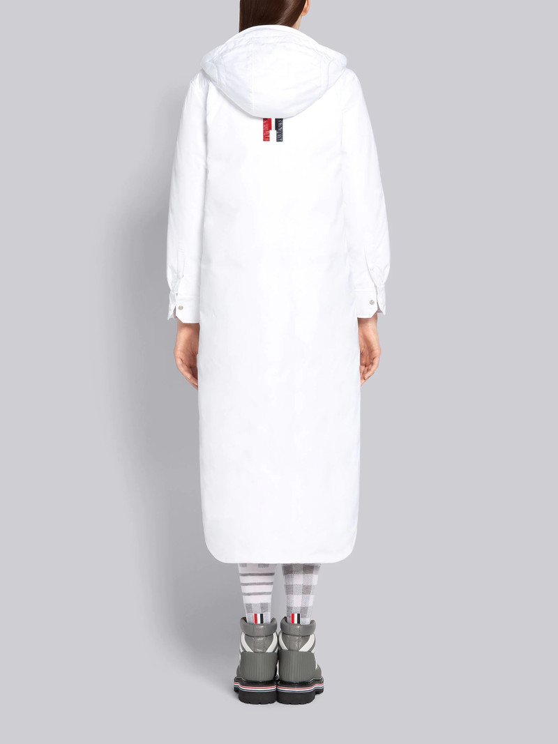 Thom Browne White Tech Down Filled Poly Twill Hooded Shirtdress outlook