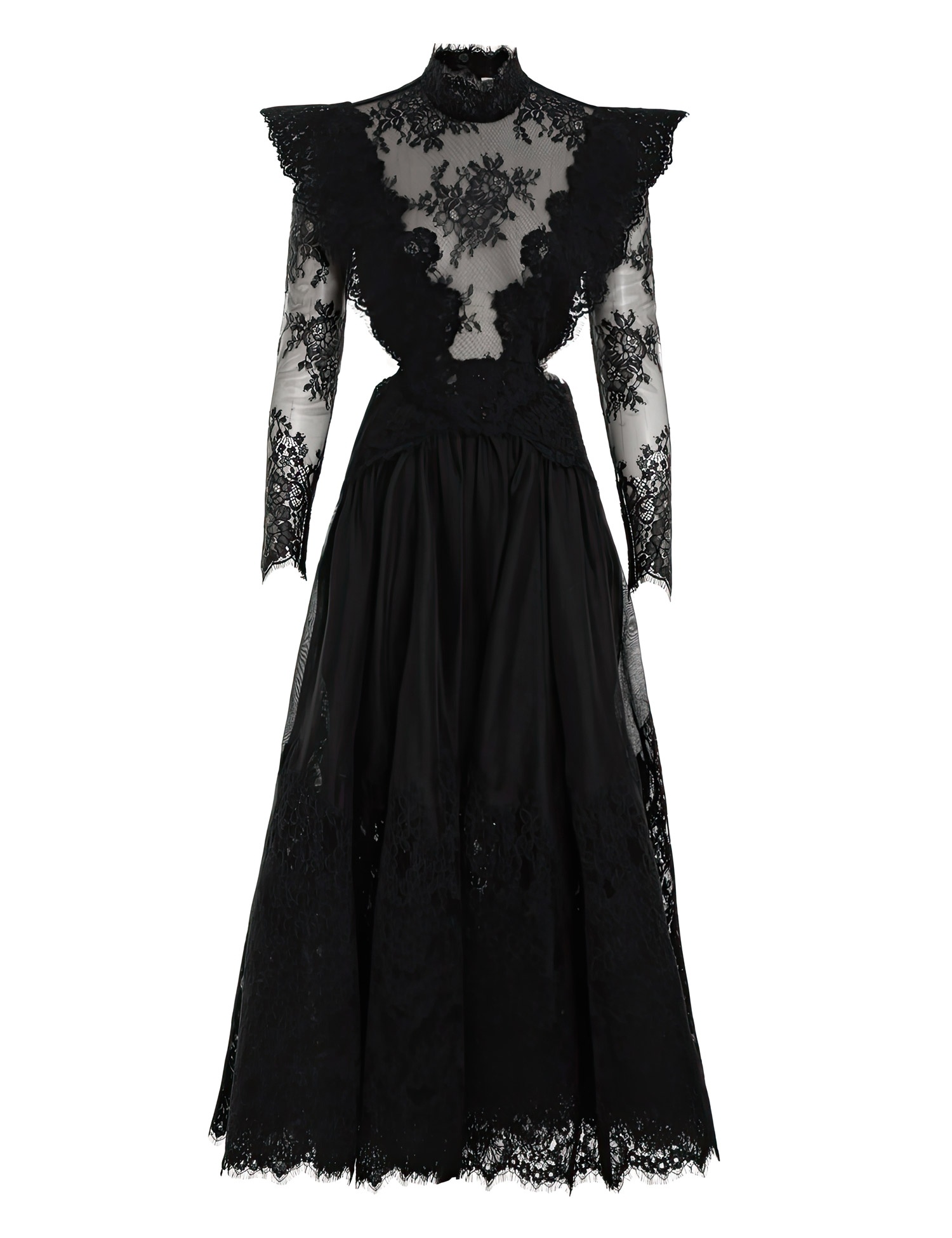 Zimmermann SENSORY LACE YOKE GOWN - 8059DF233BLK | REVERSIBLE