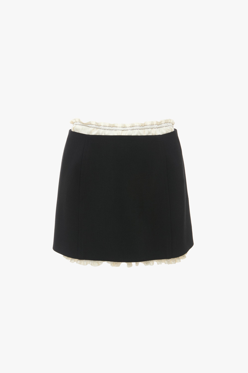 Ruched Detail Mini Skirt In Black - 1