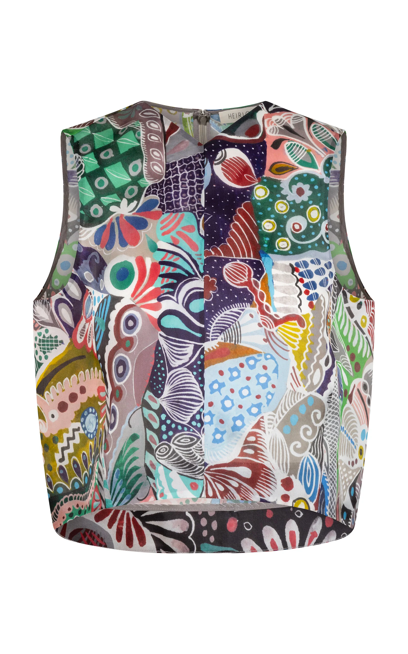 Val Sleeveless Printed Silk Top multi - 1