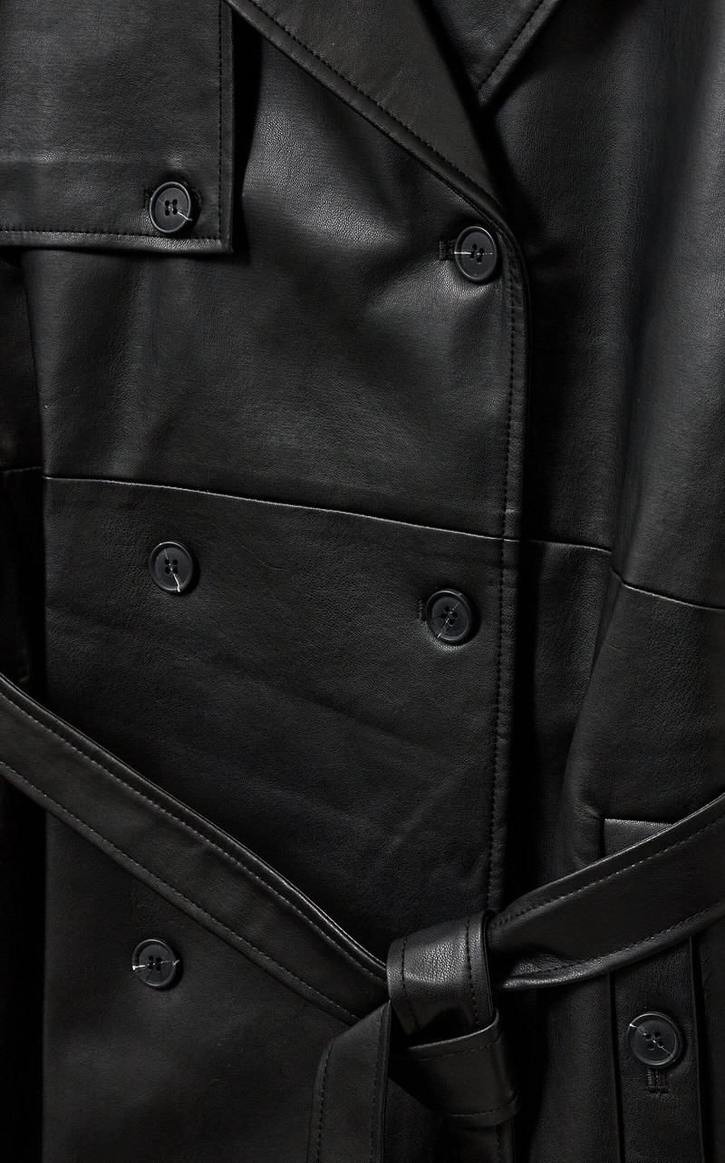 Brooklyn Leather Trench Coat black 5
