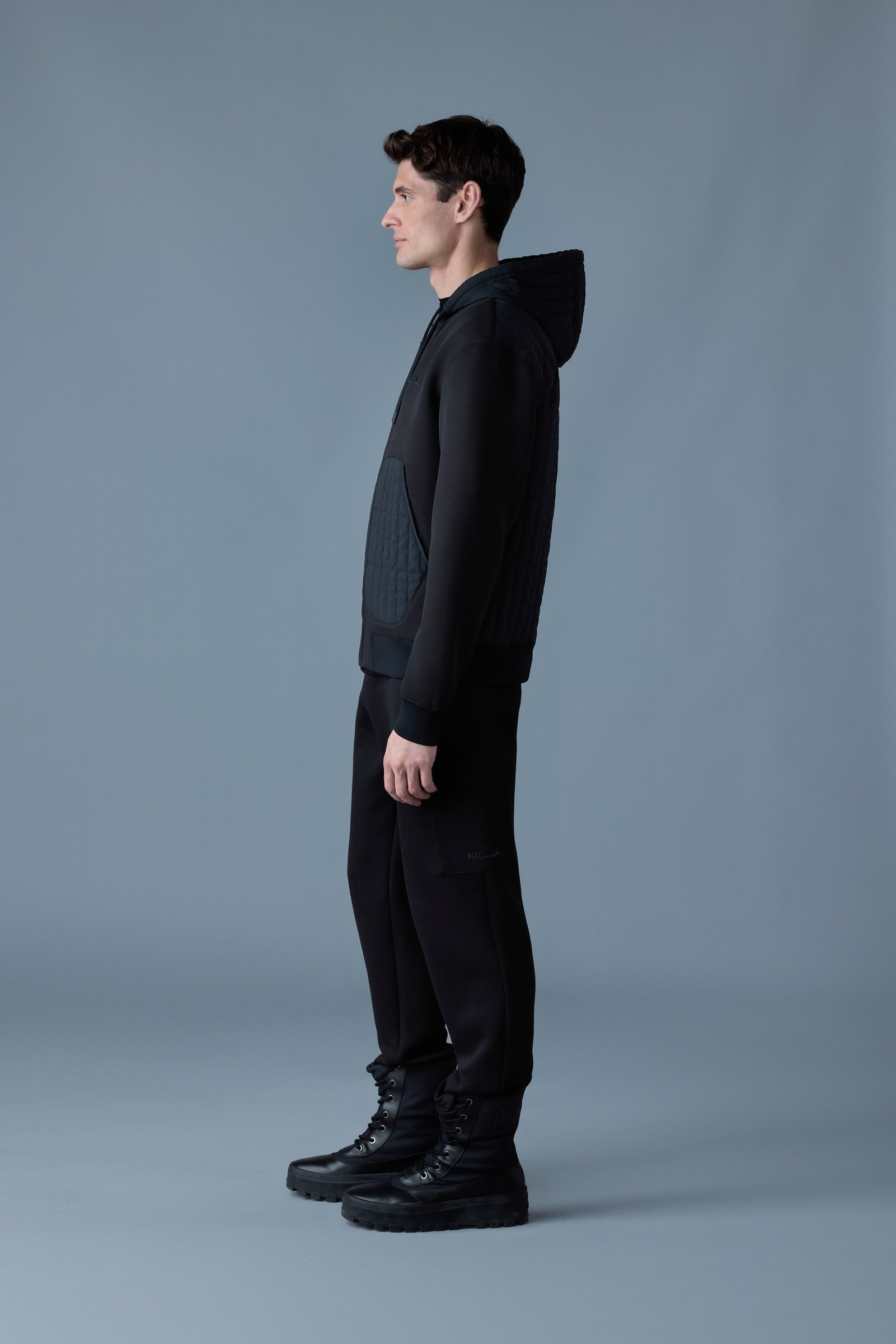 CRUZ Zip-up Hybrid vertical quilt hoodie - 3