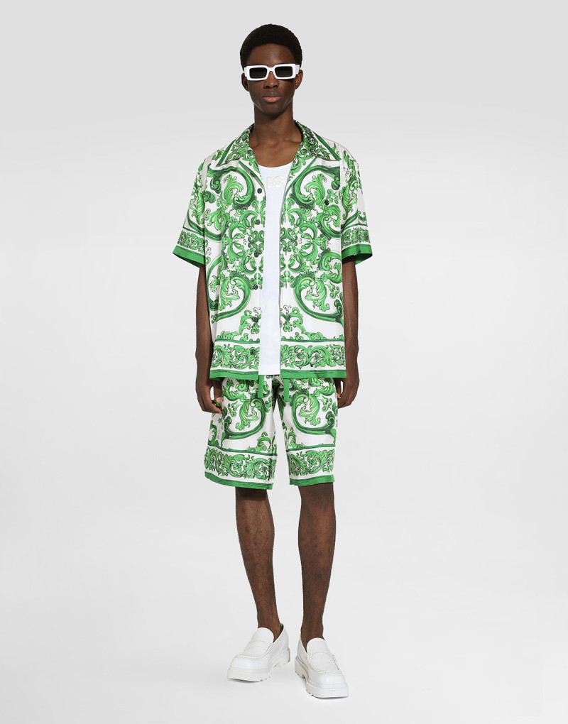 Dolce & Gabbana Silk twill Hawaiian shirt with majolica print outlook