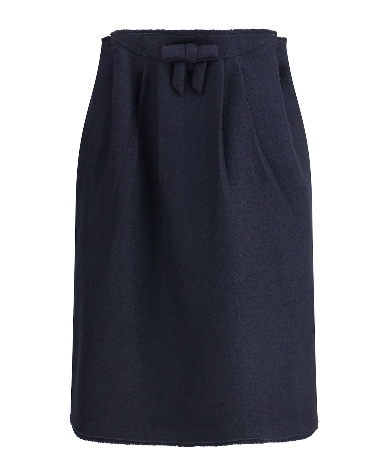 Chevron Wool Midi Skirt - 1