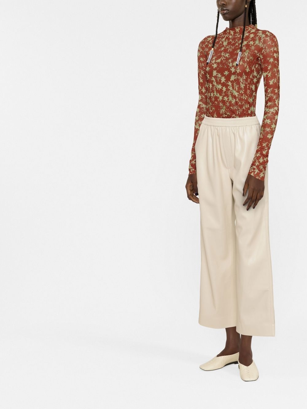 faux-leather cropped trousers - 4