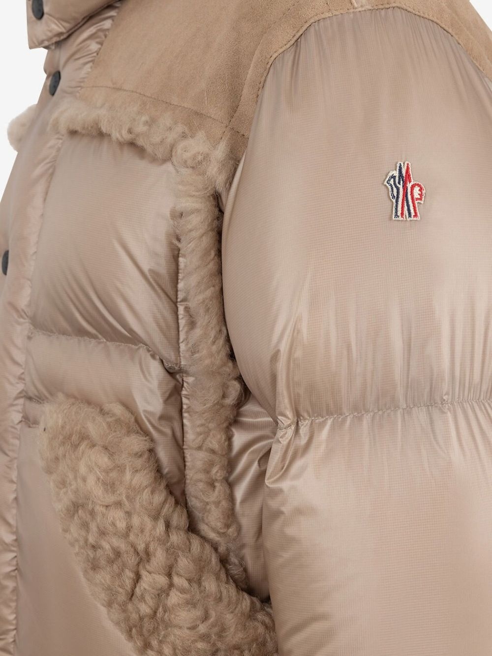 shearling-trimmed puffer jacket - 3