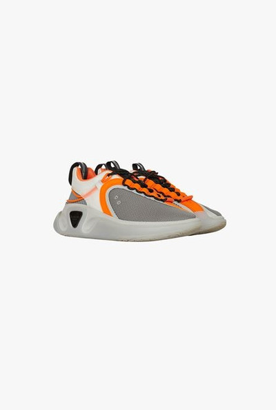 Balmain Gray and orange gummy leather and mesh B-Runner sneakers outlook