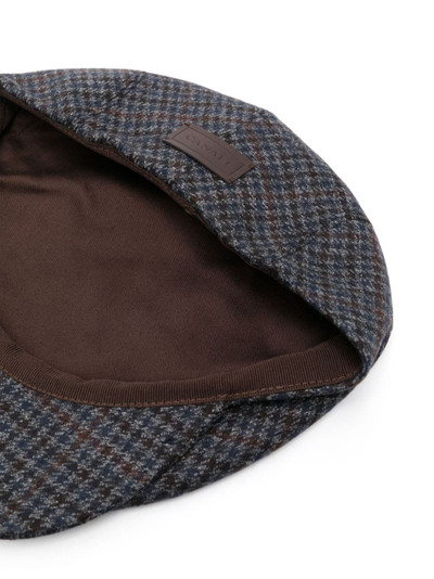 Canali houndstooth-patterned wool beret outlook
