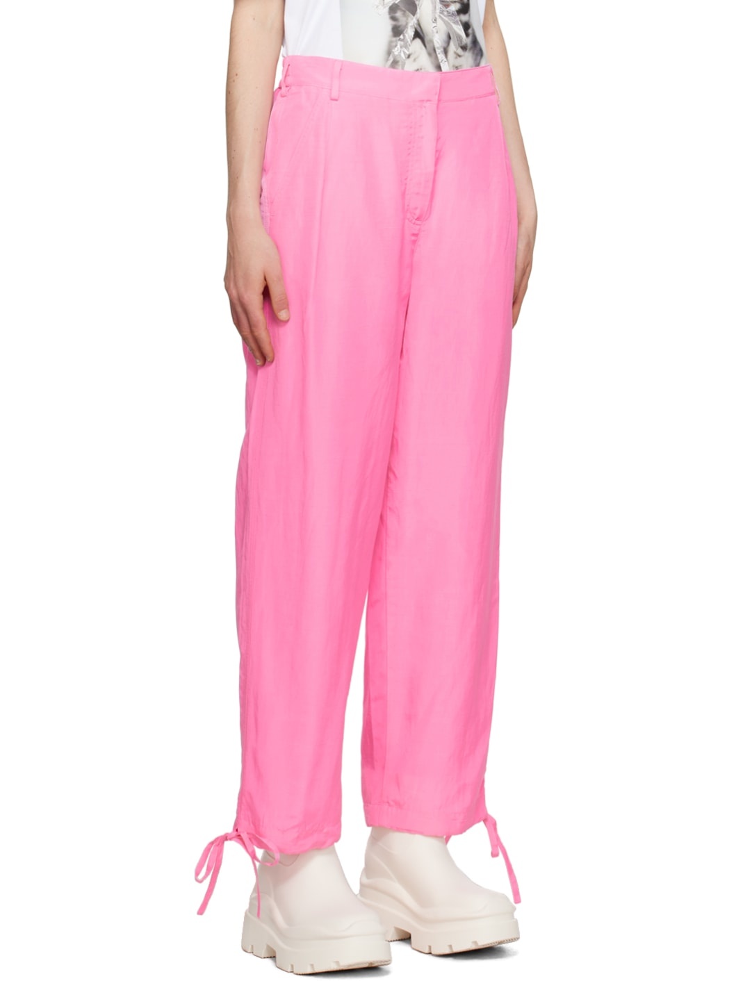 Pink Drawstring Trousers - 2