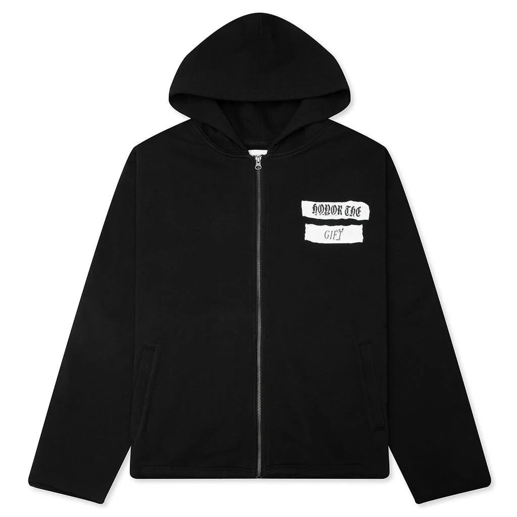 RUNNING SHIT SINCE 1988 ZIP HOODIE - BLACK - 1