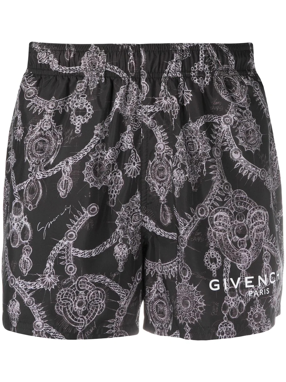 jewel-print swim shorts - 1