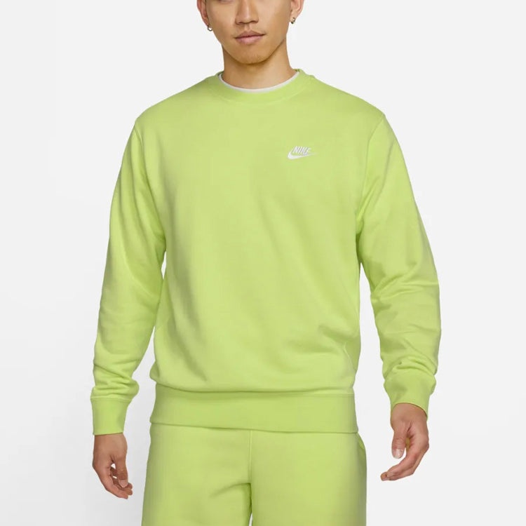 Nike Sportswear Club French Terry Logo Sweatshirt 'Neon Green' BV2667-736 - 3