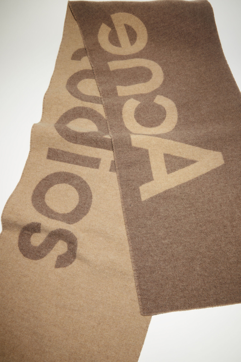 Logo jacquard scarf - Narrow - Camel brown 4