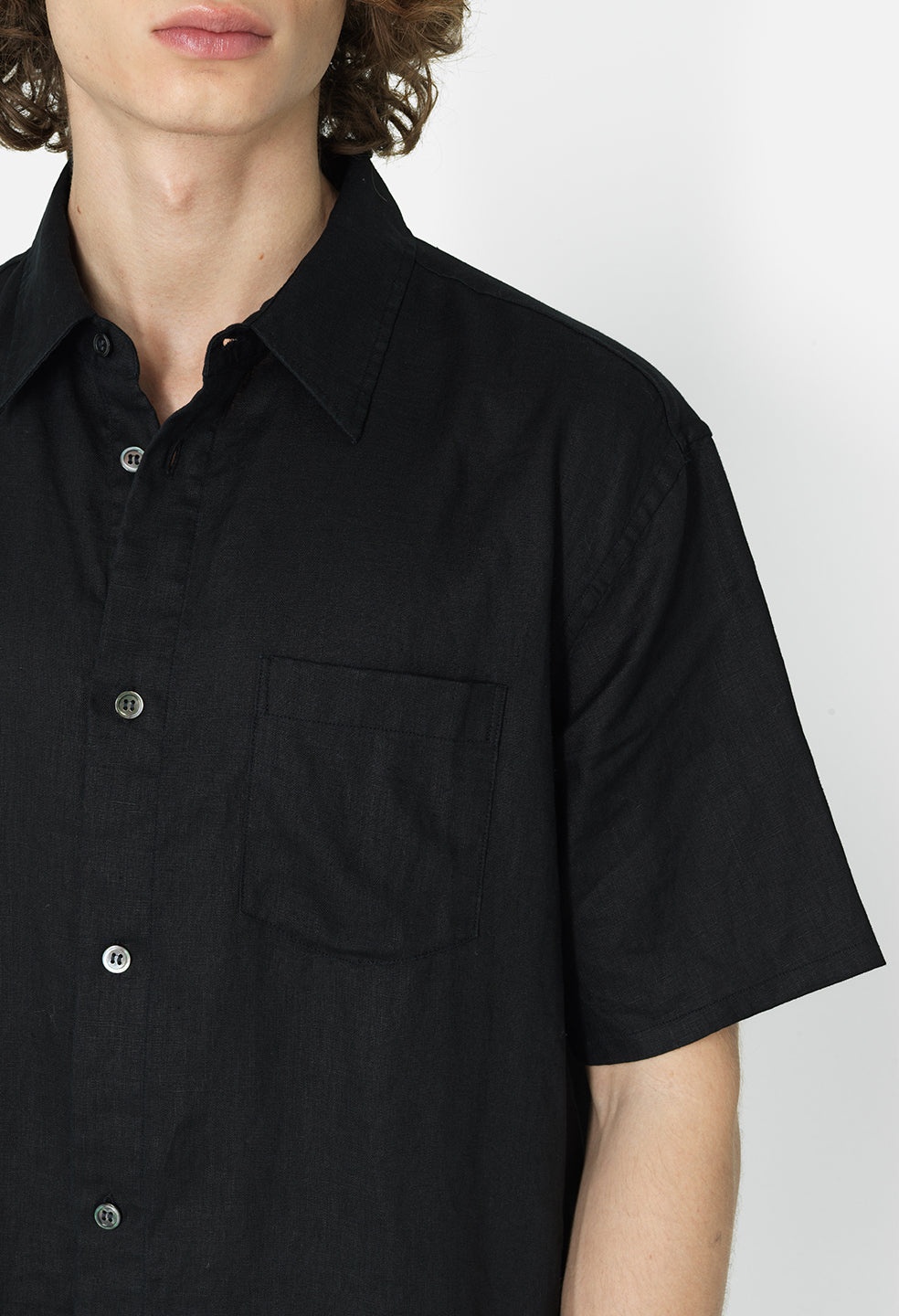 LINEN SS CLOAK BUTTON UP - 6