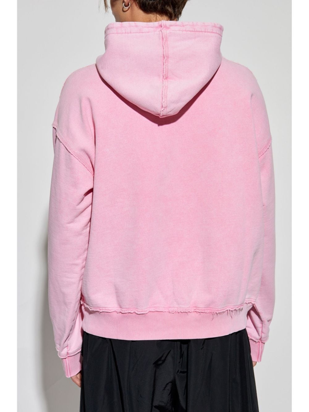 logo-print cotton hoodie - 4