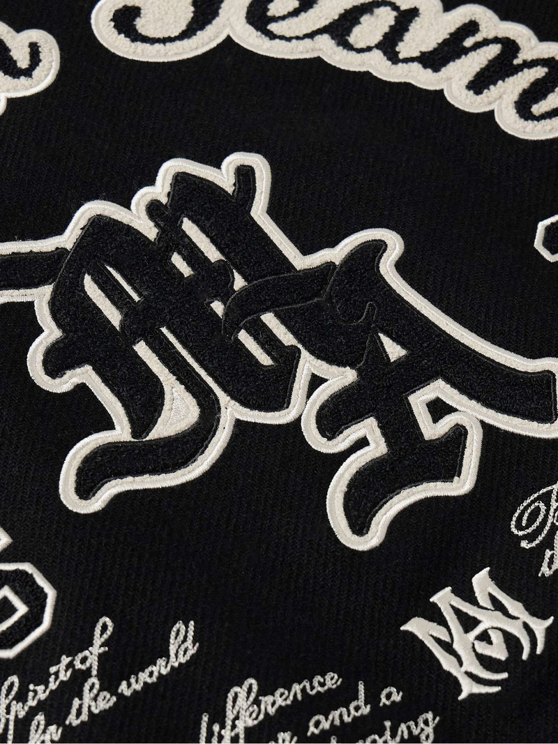 Dream Team Logo-Appliquéd Leather and Melton Wool-Blend Varsity Jacket 5