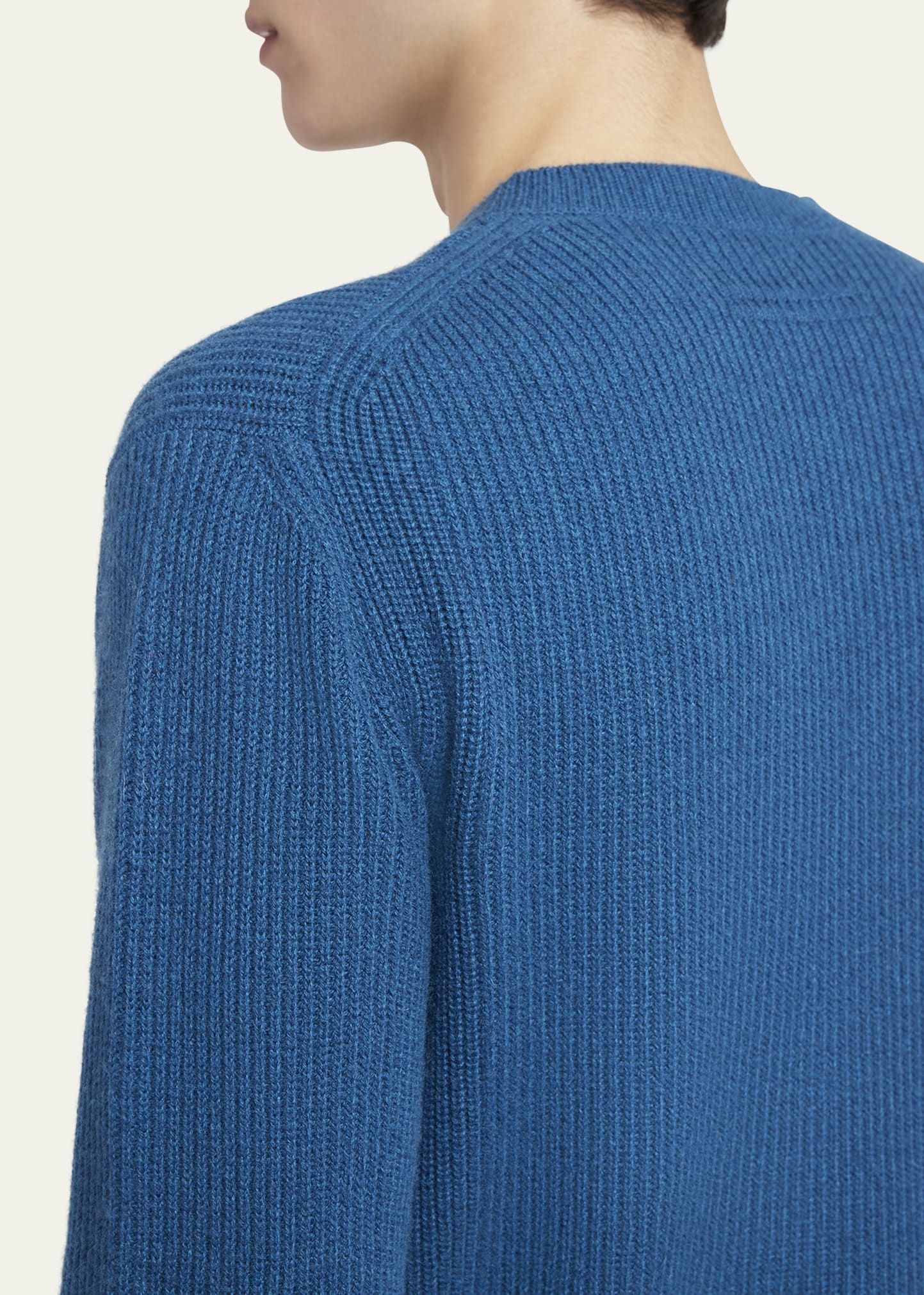 Men's Oasi Cashmere Ribbed Crewneck Sweater - 5