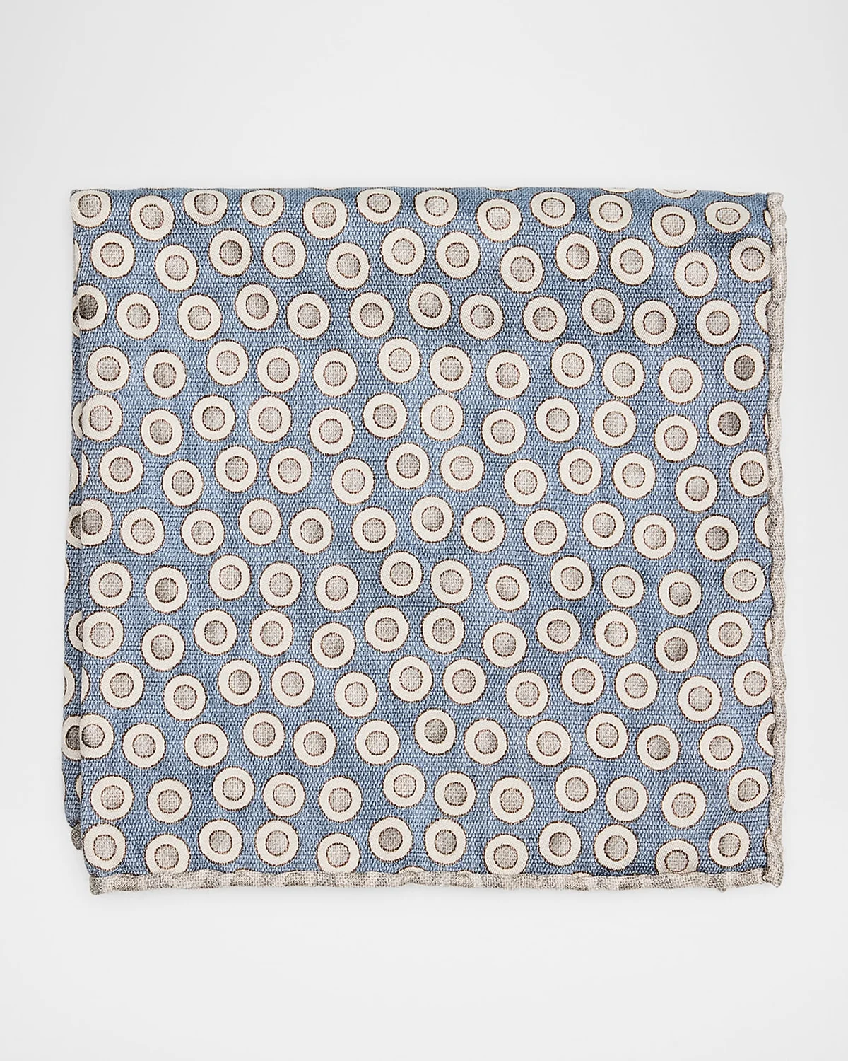 Men's Geometric Circle Silk Pocket Square - 1