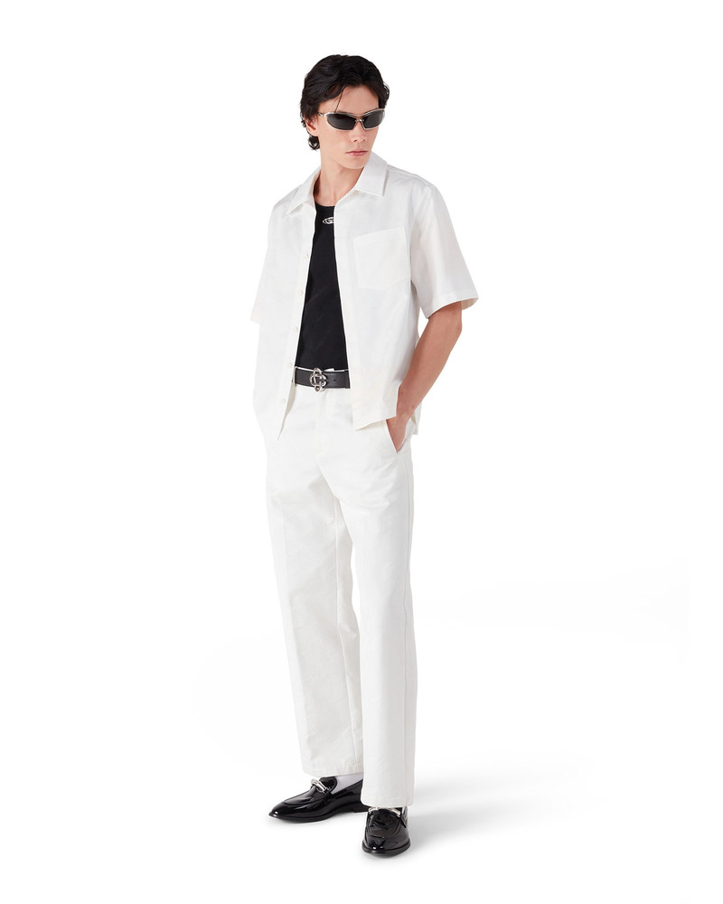 CASABLANCA White Monogram Short Sleeve Shirt outlook