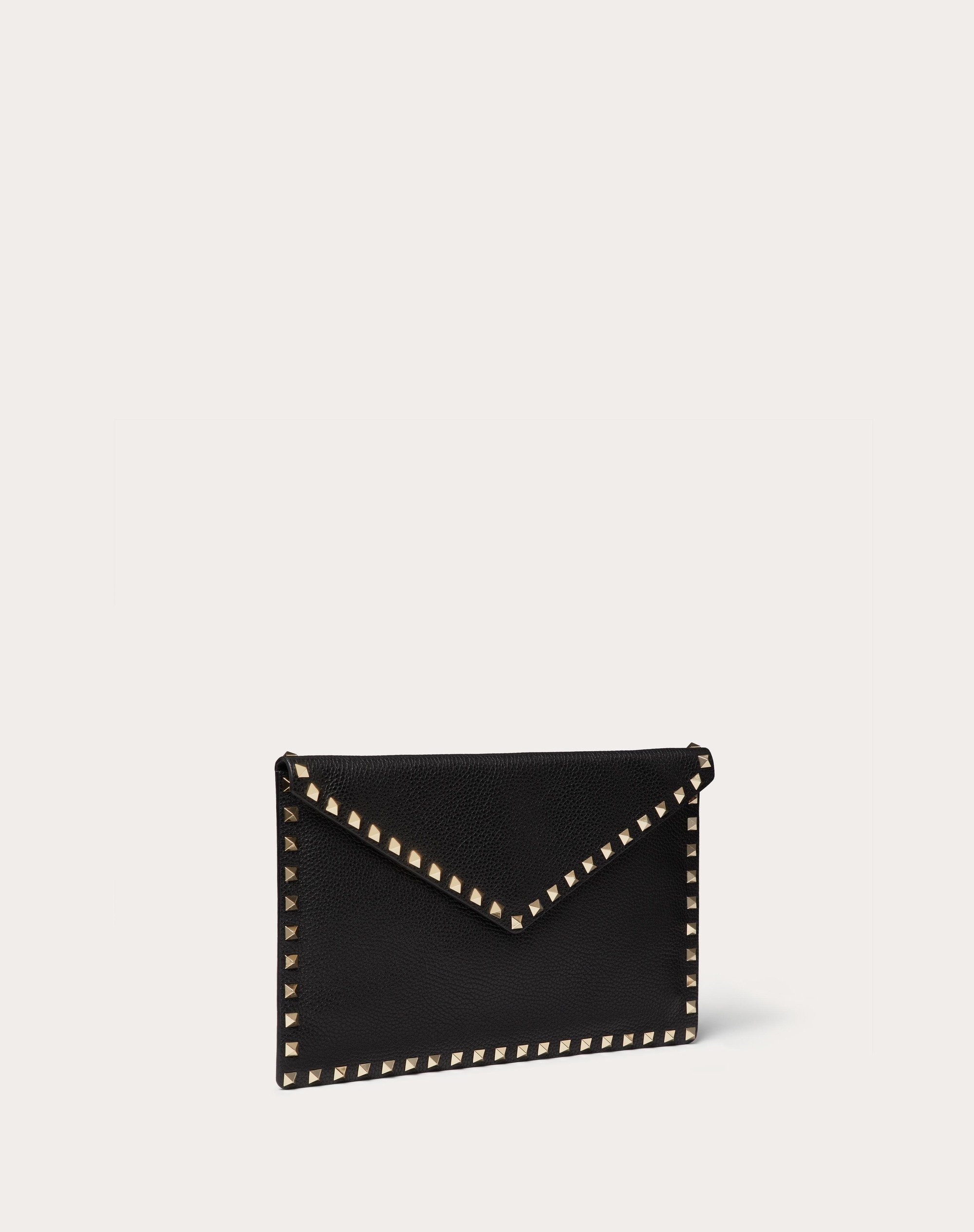 ROCKSTUD GRAINY CALFSKIN ENVELOPE POUCH - 2
