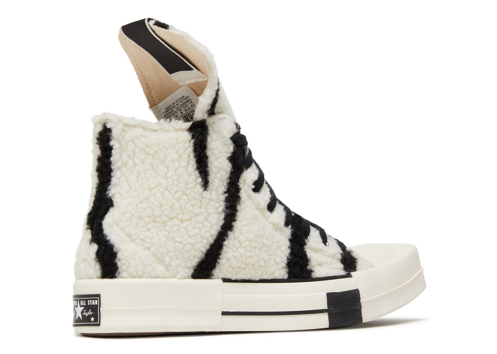 RICK OWENS X DRKSHDW TURBODRK CHUCK 70 HIGH 'ZEBRA' - 3