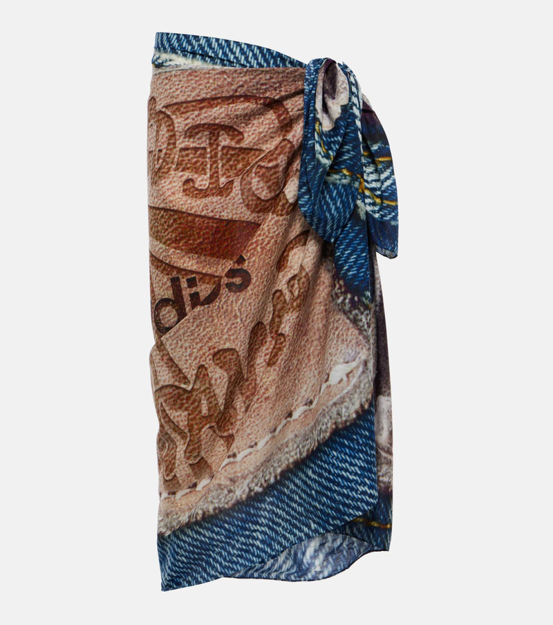 Printed cotton beach cover-up - 1