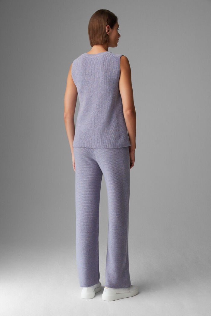 Marena Knitted pants in Lilac/Blue melange - 3