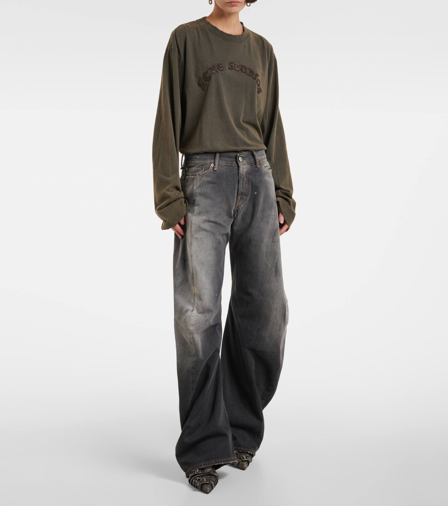 2006F distressed low-rise wide-leg jeans - 7