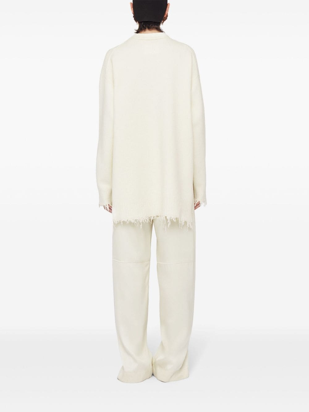 frayed-edge fine-knit jumper - 3