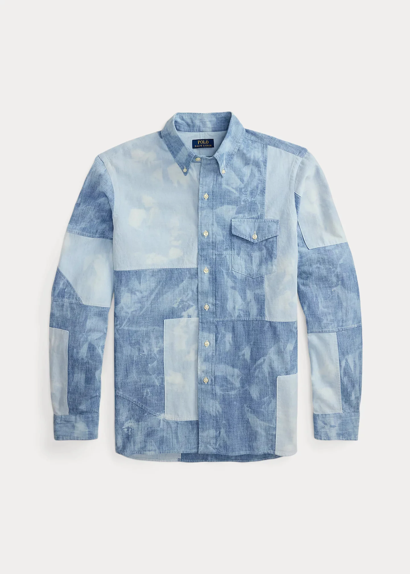 Classic Fit Patchwork Chambray Shirt - 1