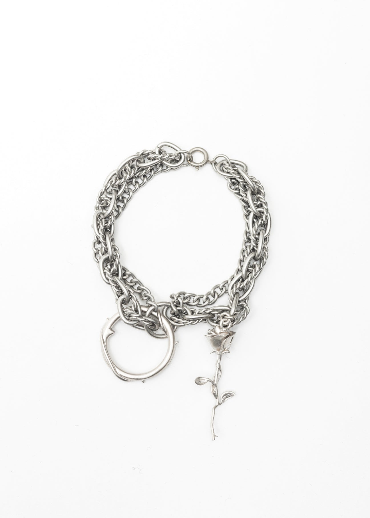 Silver Roses and Thorns Bracelet - 1