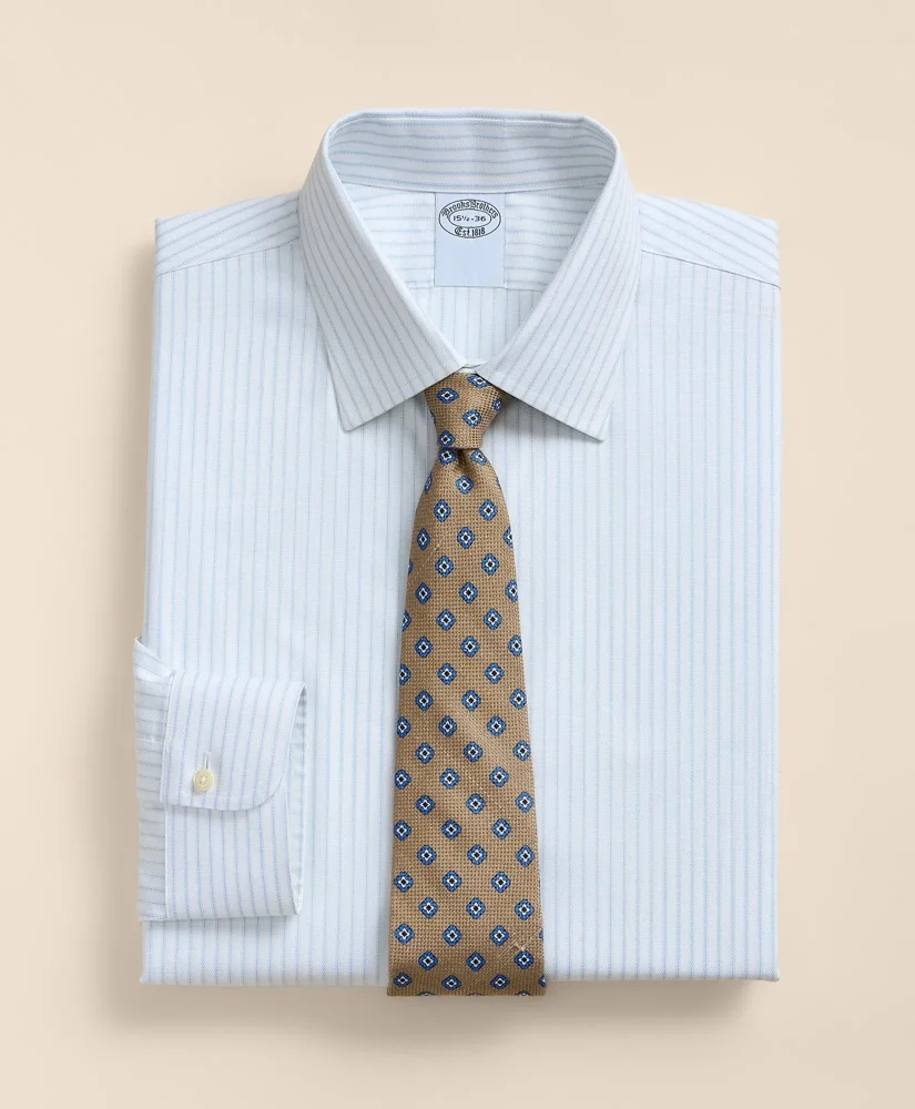 Stretch Supima® Cotton Non-Iron Royal Oxford Ainsley Collar, Stripe Dress Shirt - 1