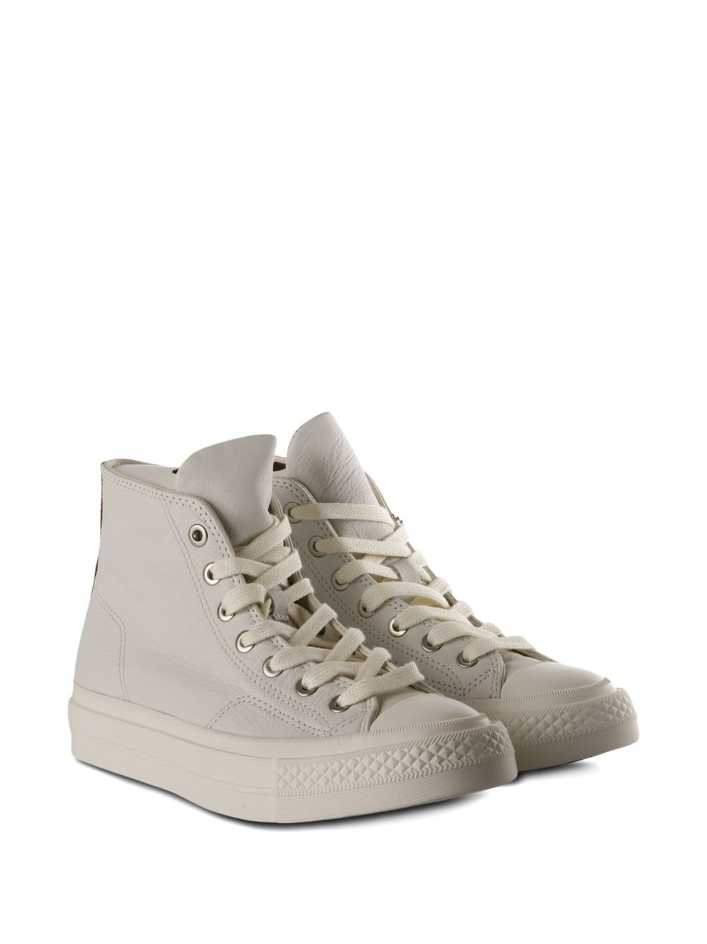 high-top leather sneakers - 2