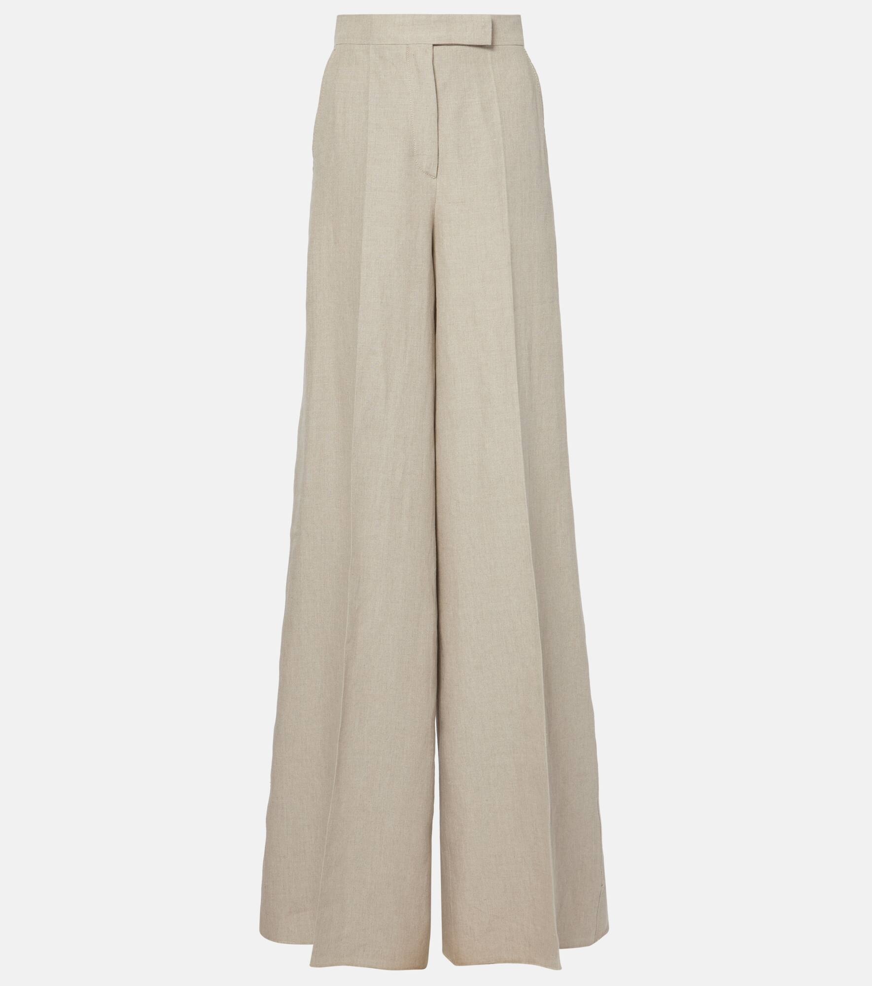 Sequoia high-rise linen wide-leg pants - 1
