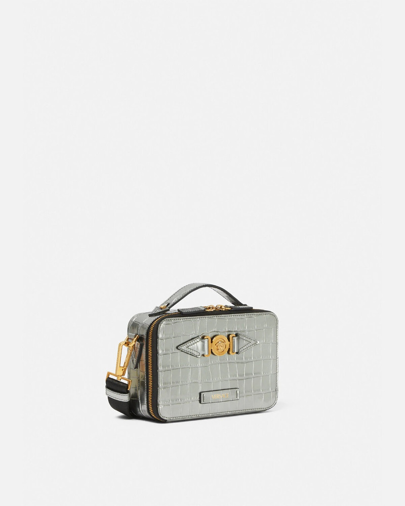 VERSACE Croc-Effect Medusa Biggie Messenger Bag outlook