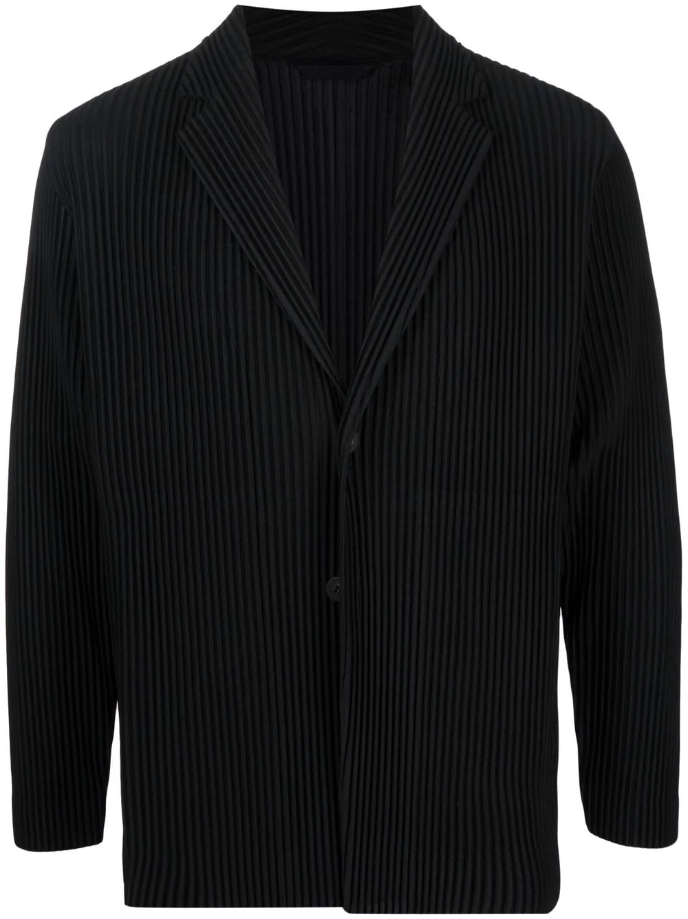 single-breasted pleated blazer - 1