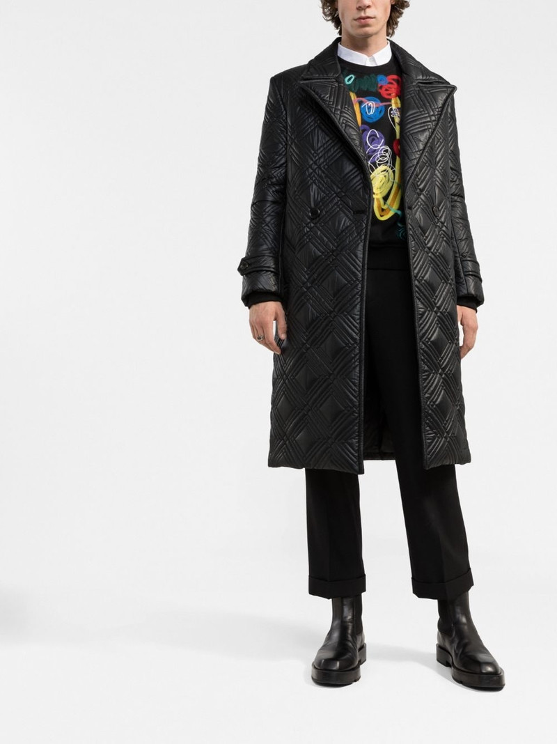 SAINT LAURENT quilted wrap midi coat outlook