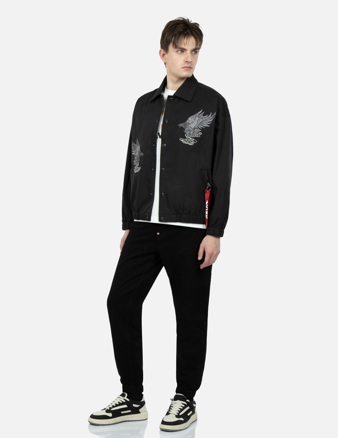 EAGLE AND LOGO EMBROIDERY SHIRT JACKET - 3