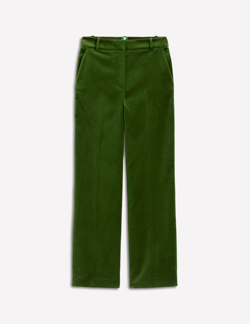 Canonbury Velvet Pants-Green Fir 1