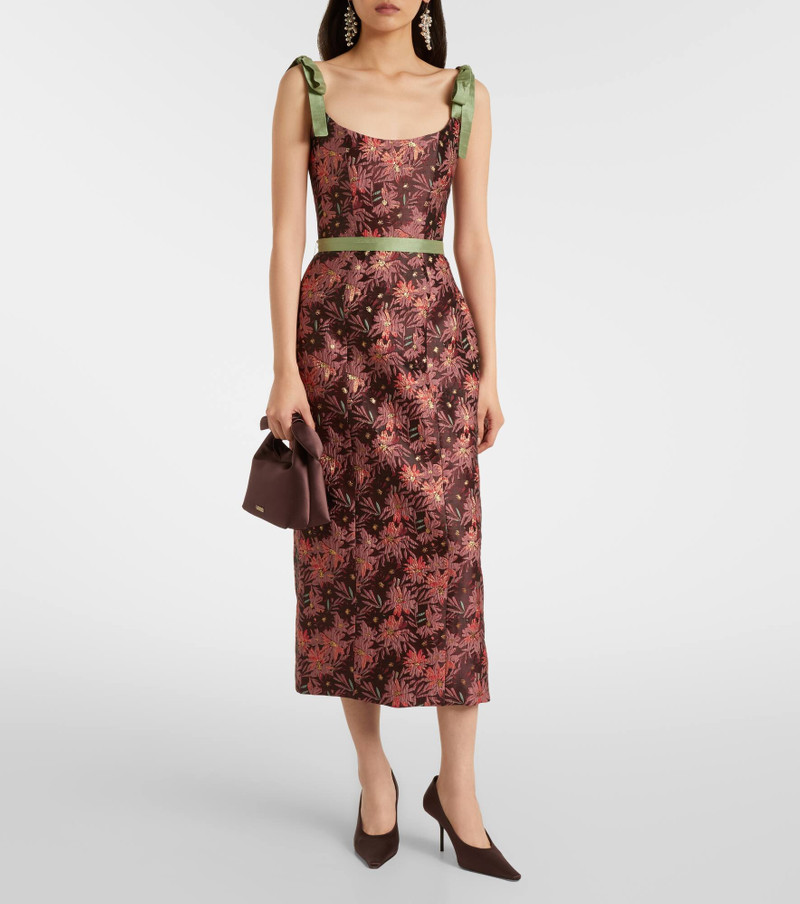 markarian Acacia floral brocade cocktail dress outlook