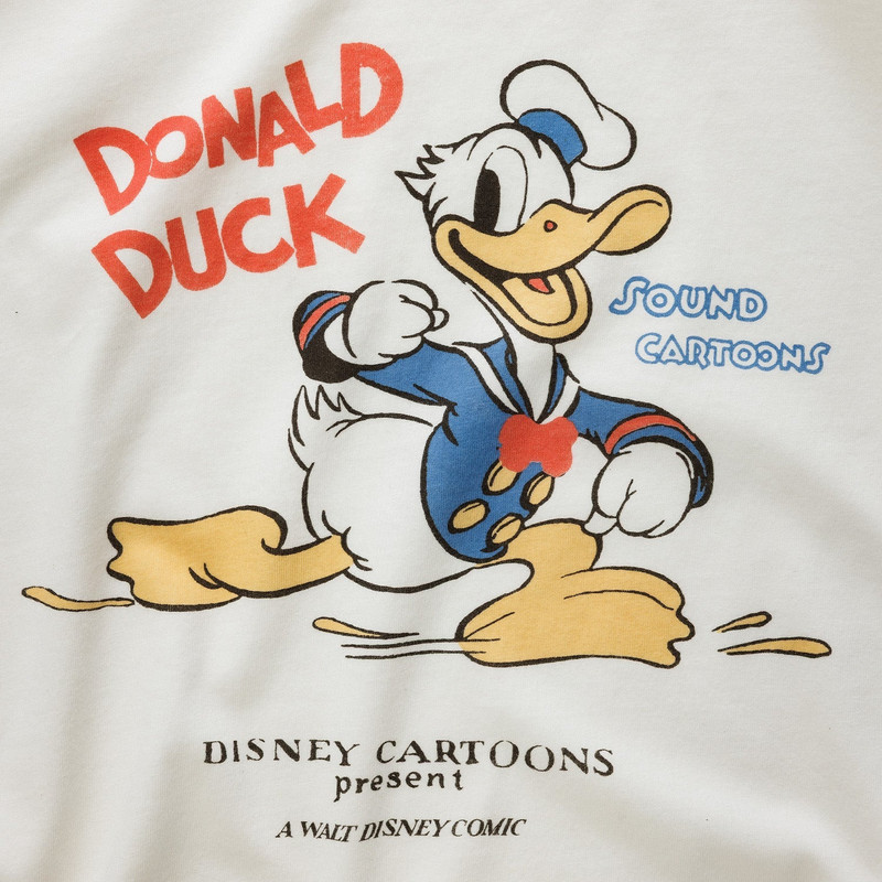 DUKE + DEXTER Disney Donald Duck Vintage White T-Shirt outlook