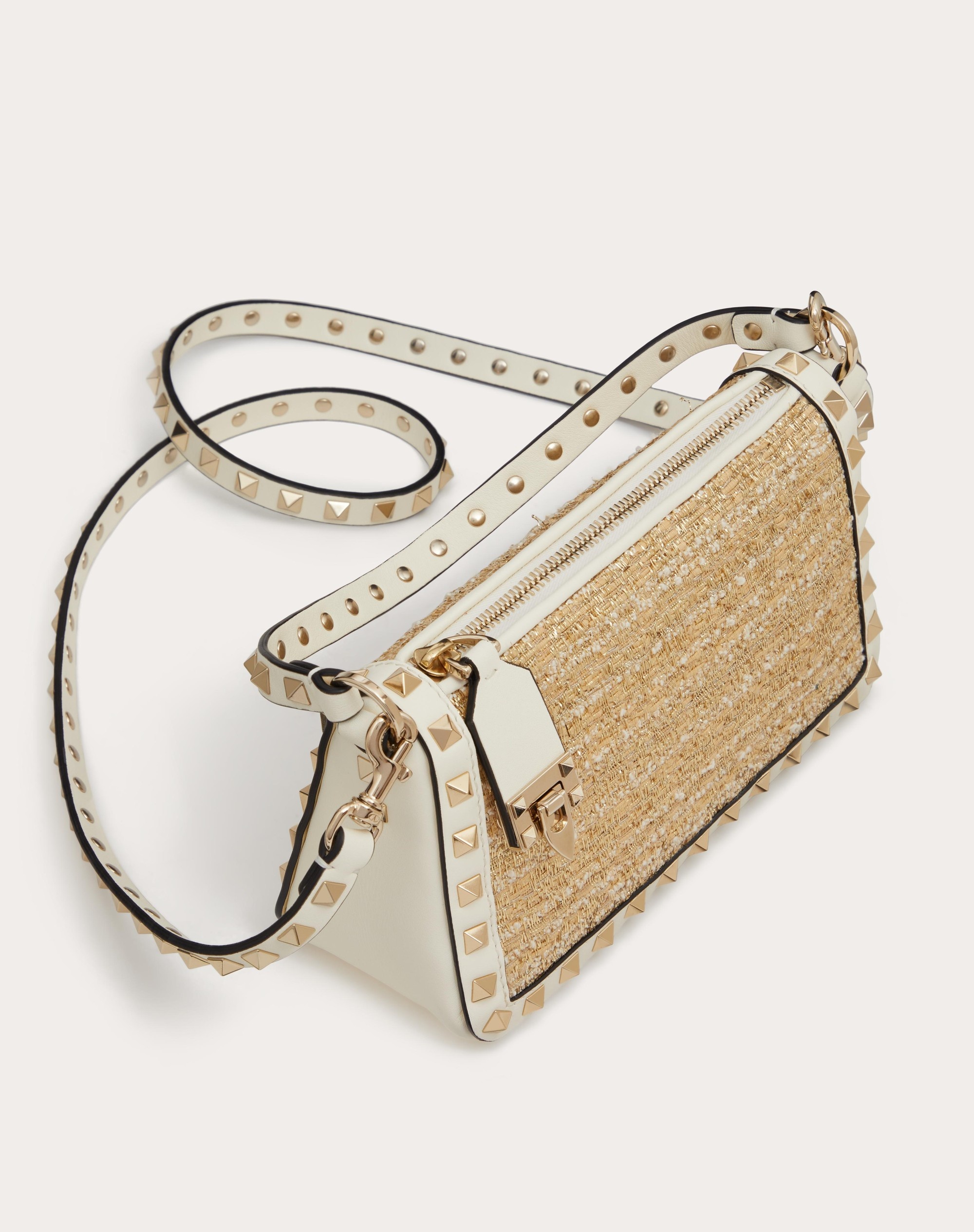 SMALL ROCKSTUD SHOULDER BAG IN BOUCLÉ RAFFIA - 6