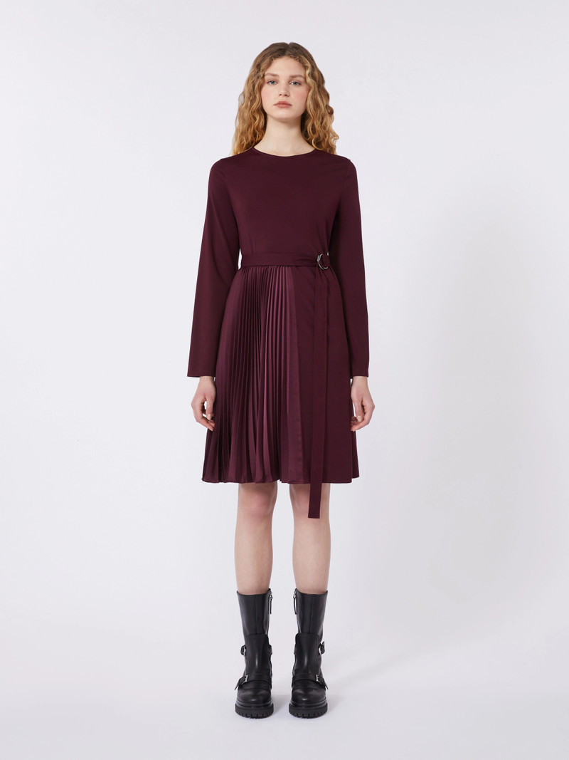 TALAMO Milano-knit jersey dress - BORDEAUX 3